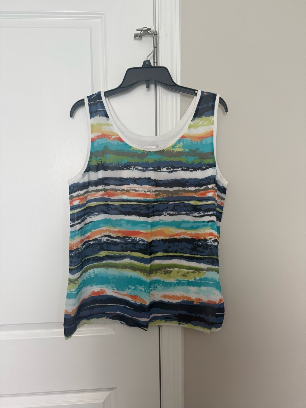 Striped Multicolor Sleeveless Tank Top - Women